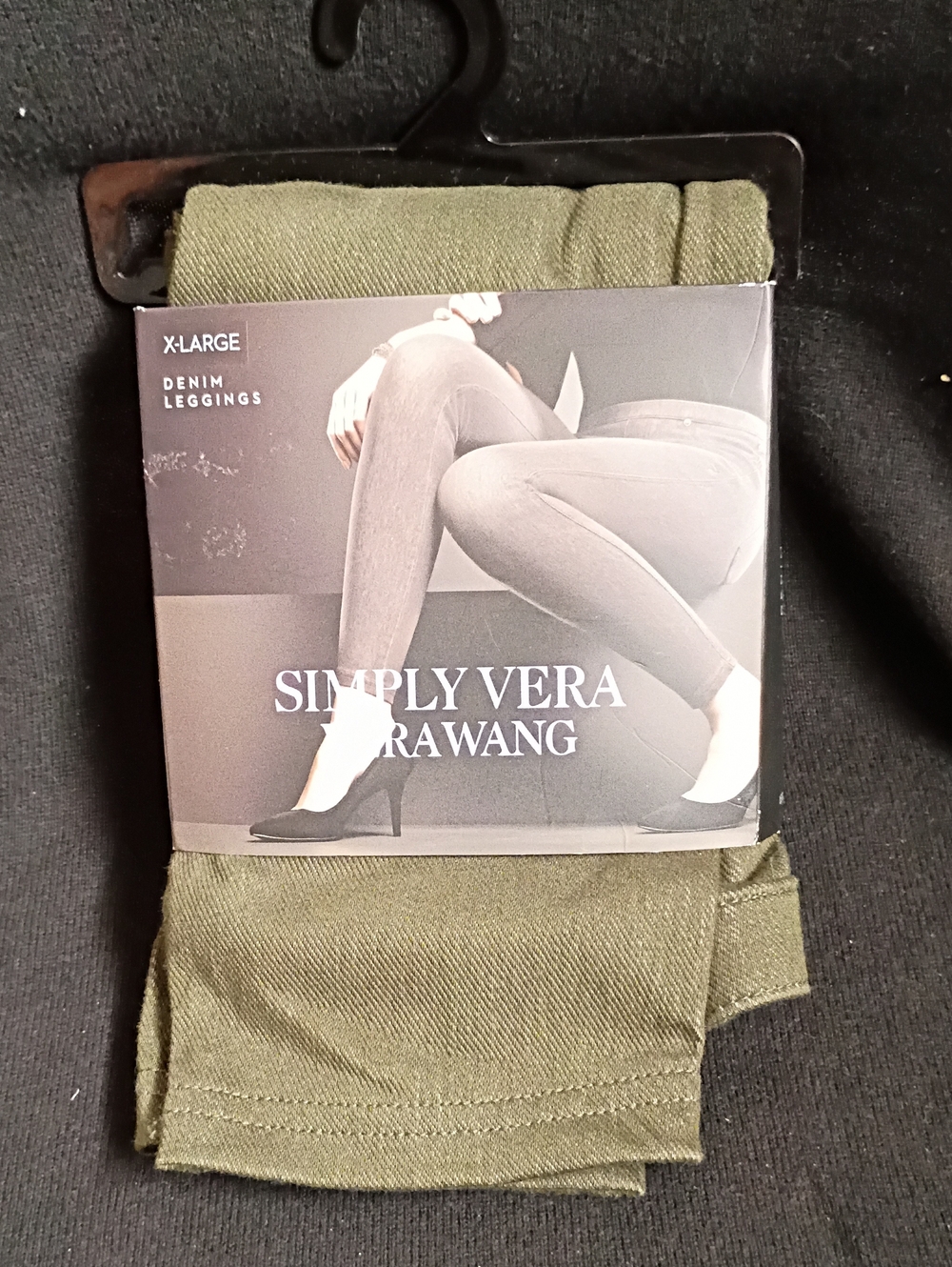 *NWT* Simply Vera Vera Wang Olive Green Denim Leggings - X-Large